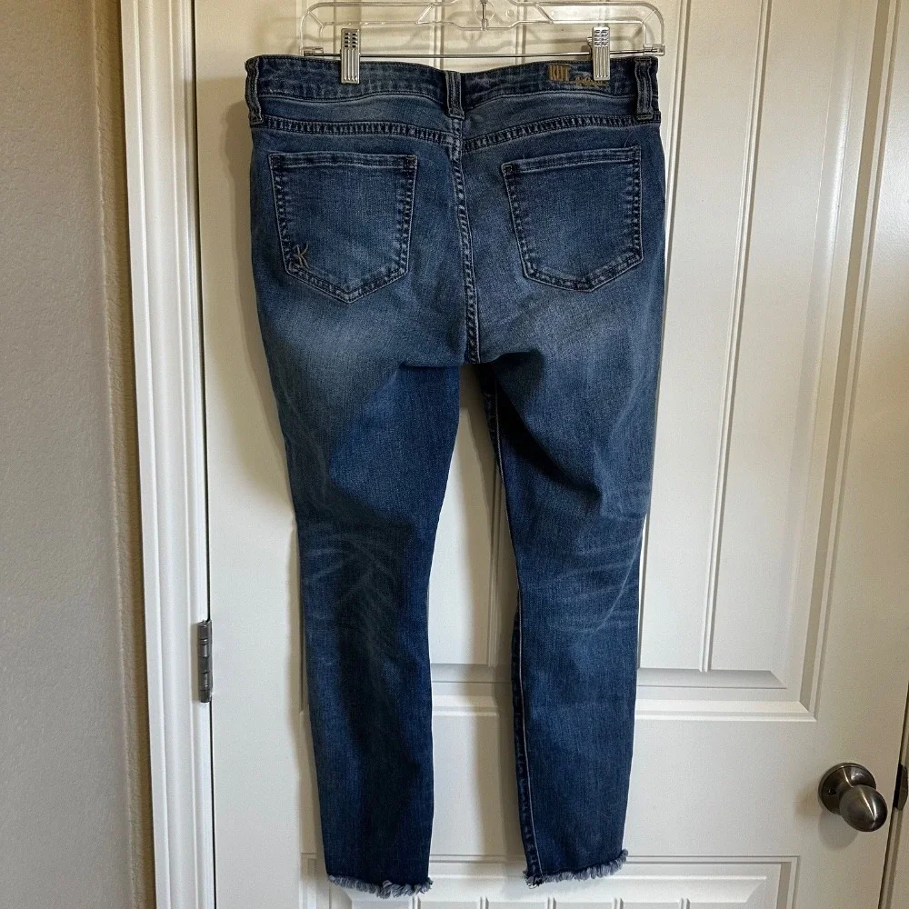 KUT from the Kloth Skinny‎ Ankle Jeans Distressed Denim Blue Size 10